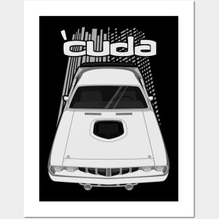 Plymouth Barracuda 1971 - White Posters and Art